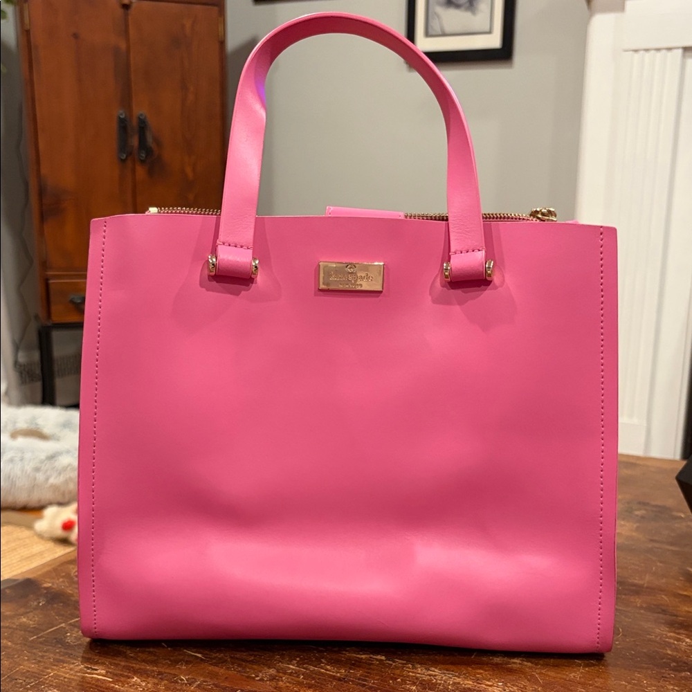 Kate Spade Pink Leather Tote Bag